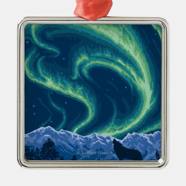 Nordlichter - Yukon, Alaska Ornament Aus Metall (Vorne)