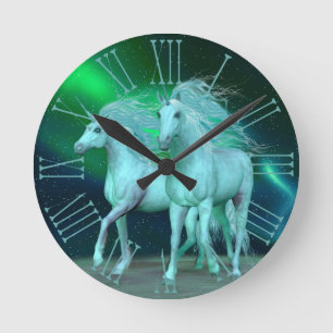 Nordlichtuhr Runde Wanduhr