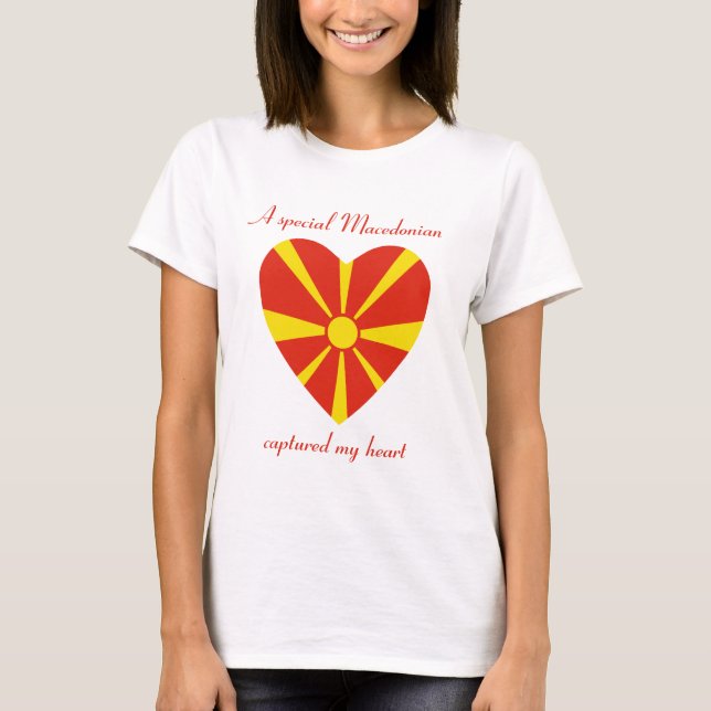 Nordmakedonien-Flagge Schweden T - Shirt (Vorderseite)