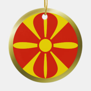 Nordmakedonien Flaggenverzierung Keramikornament