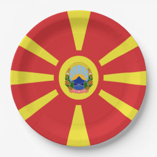 Nordmakedonien-Wappen Pappteller