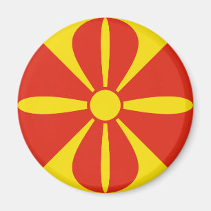 Nordmazedonien Fischaugen-Flagge-Magnet Magnet
