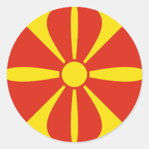 Nordmazedonien-Fischaugen-Flaggenaufkleber Runder Aufkleber