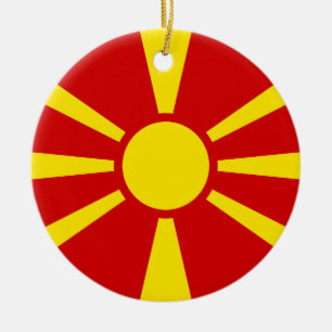 Nordmazedonien-Flagge Keramik Ornament