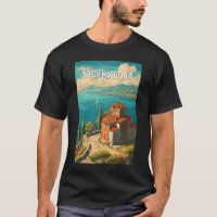 Nordmazedonien Illustration Reise Kunst Vintage