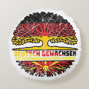 Nordmazedonien Nordmazedonisch Deutsch Deutschland Rundes Kissen