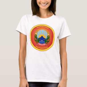 Nordmazedonisches Nationalwappen Kreisform T-Shirt