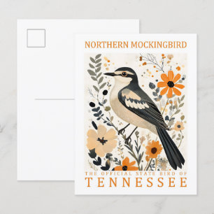 Nordmockingbird Bird of Tennessee Travel Postkarte