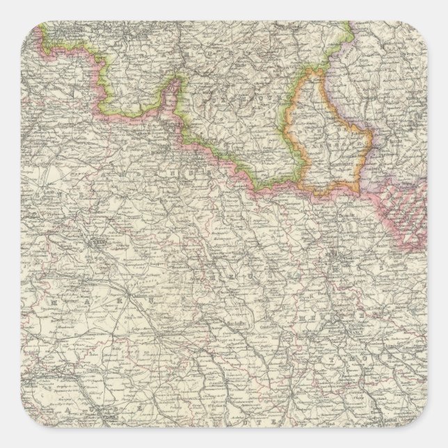 Nordost-Frankreich Quadratischer Aufkleber (Vorderseite)