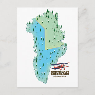 Nordost-Grönland-Nationalpark-Karte Postkarte
