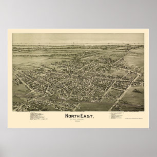 Nordosten, panoramische Karte PAs - 1896 Poster