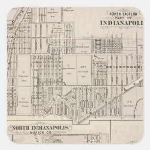 Nordöstlicher Teil Indianapolis Quadratischer Aufkleber