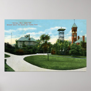 Nordpark-Ansicht von Brownell Schule, Feuer Poster
