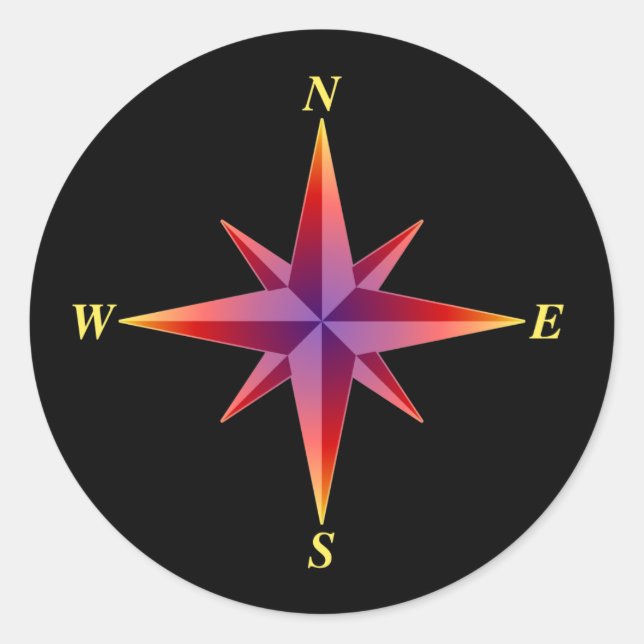 Nordpfeil Runder Aufkleber (Vorderseite)