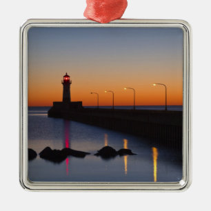 Nordpier-Leuchtturm in Duluth, Minnesota, Silbernes Ornament