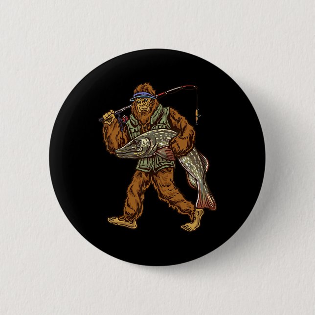 Nordpike Fischerei Bigfoot Jagd Fischer 1 Button (Vorderseite)