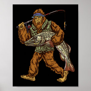 Nordpike Fischerei Bigfoot Jagd Fischer 1 Poster