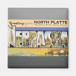 Nordplatte "Büffel-Bills Zuhause-Stadt" Nebraska, Magnet