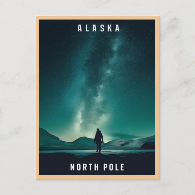 Nordpol, Alaska Postkarte (Vorderseite)