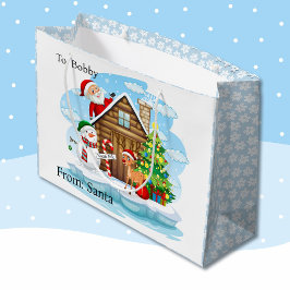 Nordpol aus dem Namen des Weihnachtsmannes Kind hi Große Geschenktüte