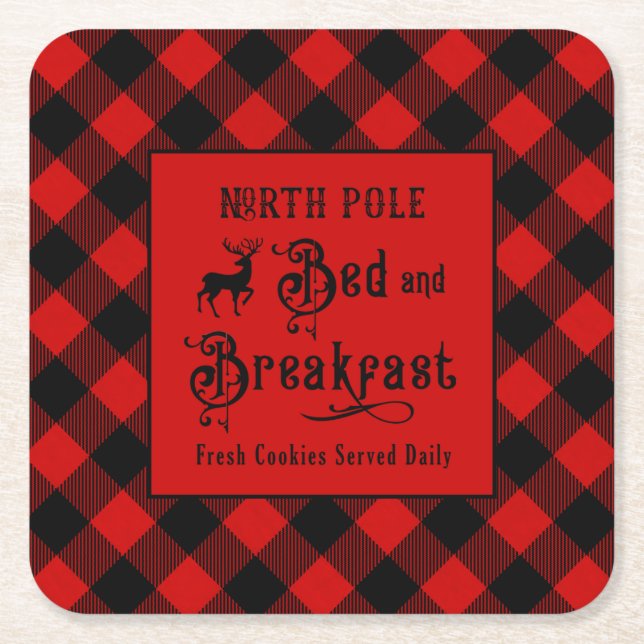Nordpol Bed and Breakfast Bauernhof Weihnachten Rechteckiger Pappuntersetzer (Vorderseite)