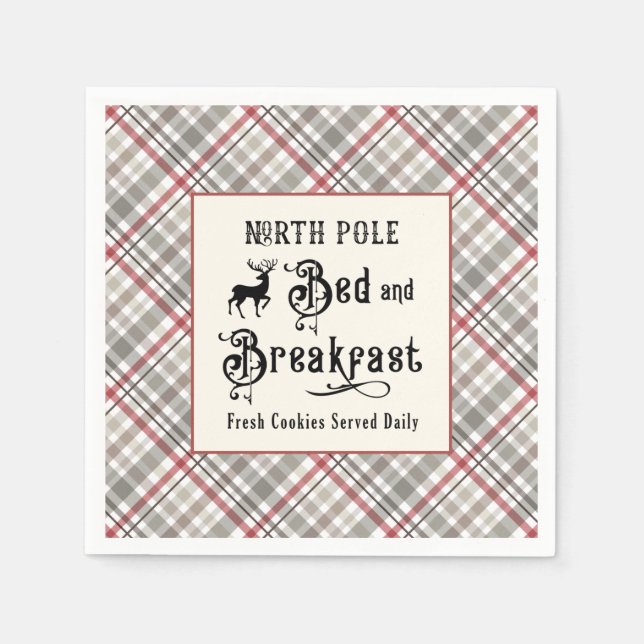 Nordpol Bed and Breakfast Bauernhof Weihnachten Serviette (Vorderseite)
