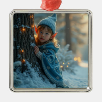 Nordpol-Elf im Winter Ornament Aus Metall