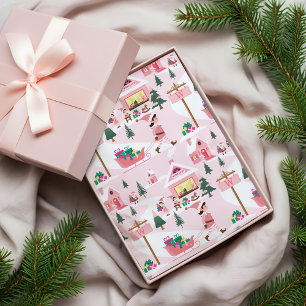 Nordpol-Elfen-Werkstatt Santa Claus Rosa Dorf Seidenpapier