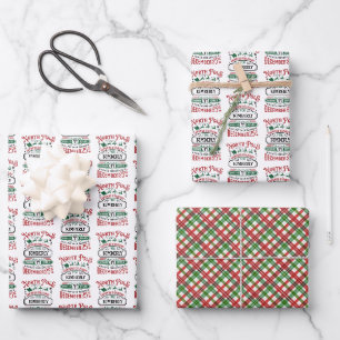 Nordpol-Express-Lieferung Personalisiertes Weihnac Geschenkpapier Set