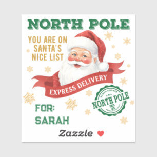 Nordpol-Express-Lieferung Santa Weihnachten Aufkleber