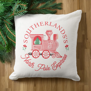 Nordpol Express Pink-Vintage Zugverbindung Kissen