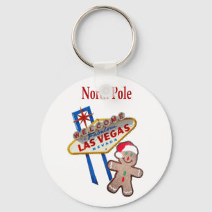 Nordpol Gingerbreadman mit Las Vegas Sign Keyc Schlüsselanhänger