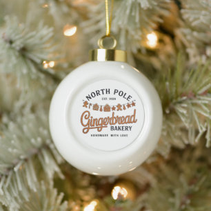 Nordpol Lebkuchen Bäckerei Weihnachten Xmas Backen Keramik Kugel-Ornament