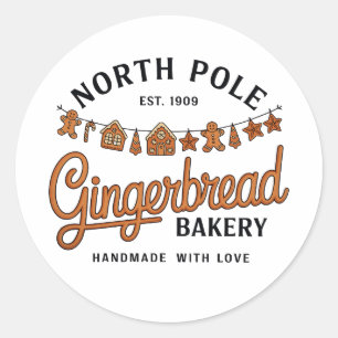 Nordpol-Lebkuchenbäckerei Weihnachten Xmas Backen Runder Aufkleber