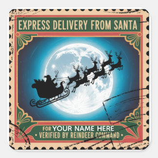 Nordpol-Lieferstempel Quadratischer Aufkleber