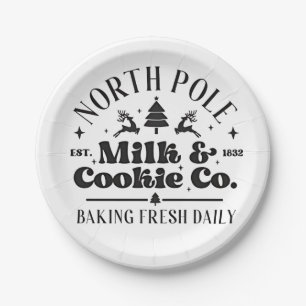 Nordpol Milch und Kekse Backen Frisch täglich Pappteller