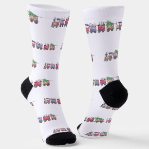 Nordpol oder Bust Holiday Train Locomotive Patter Socken