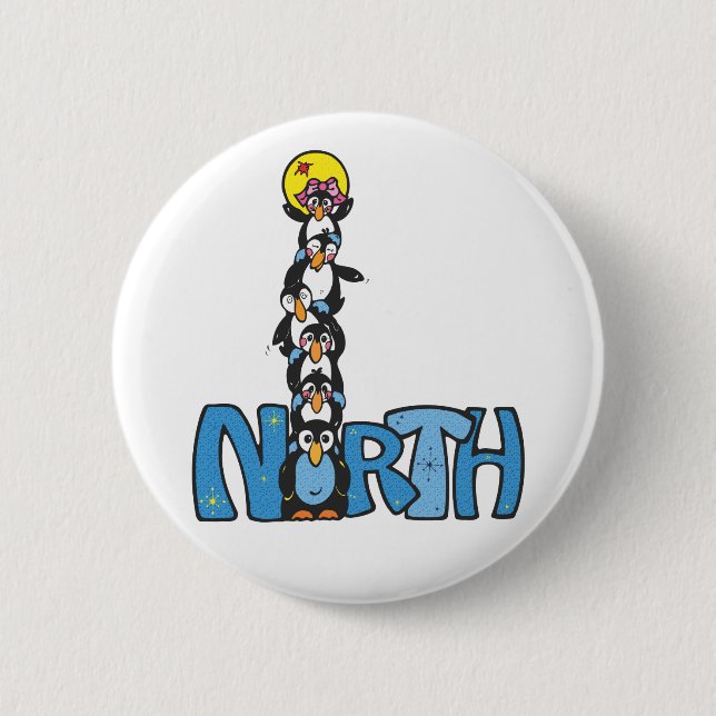 Nordpol-Pinguin-Art Button (Vorderseite)