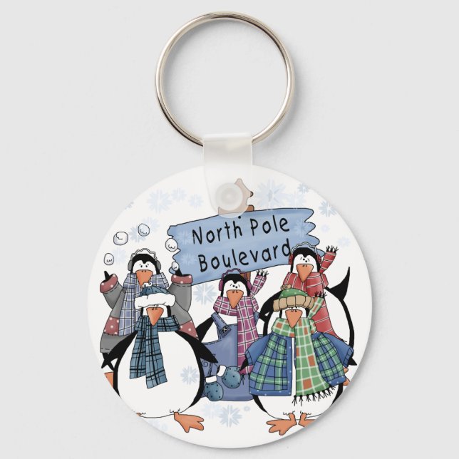 Nordpol Pinguine - Hemden und Geschenke Schlüsselanhänger (Vorderseite)