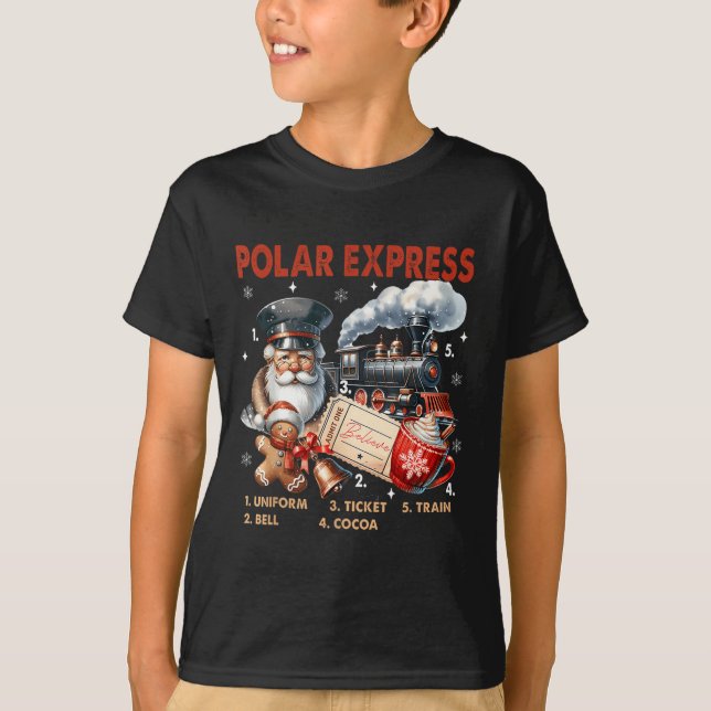 Nordpol Polar Express Alle Ausländer glauben Zug T-Shirt (Vorderseite)