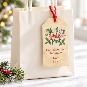 Nordpol-Post Name Speziallieferung Weihnachtsmann Geschenkanhänger
