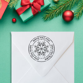 Nordpol Post Snowflake Santa Briefmarke Gummistempel