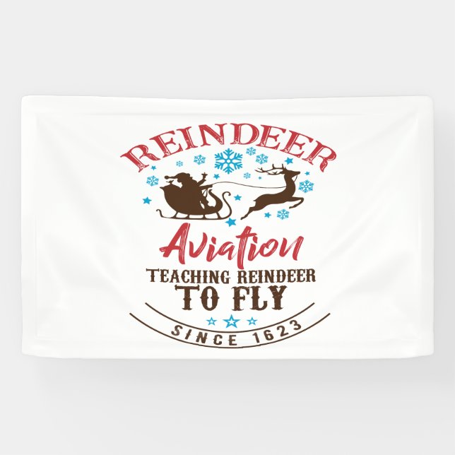 Nordpol Rentier Fliegen der Weihnachtsfliegerei Banner (Horizontal)