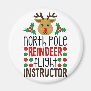 Nordpol-Rentier-Fluglehrer Weihnachten Magnet