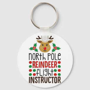 Nordpol-Rentier-Fluglehrer Weihnachten  Schlüsselanhänger