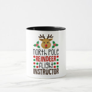 Nordpol-Rentier-Fluglehrer Weihnachten  Tasse