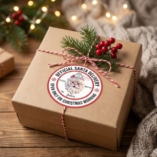 Nordpol Santa Lieferung Personalisiertes Weihnacht Runder Aufkleber