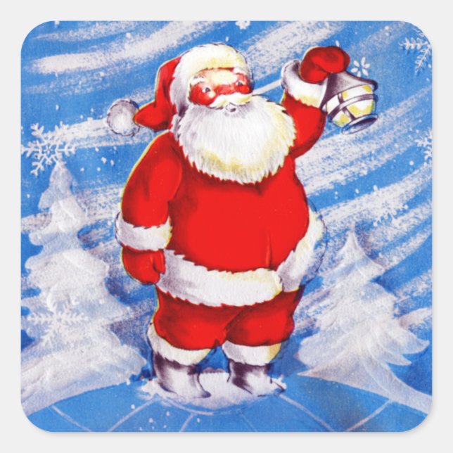 Nordpol Santa Quadratischer Aufkleber (Vorderseite)