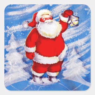 Nordpol Santa Quadratischer Aufkleber