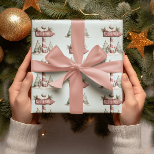 Nordpol-Schild   Geschenkpapier